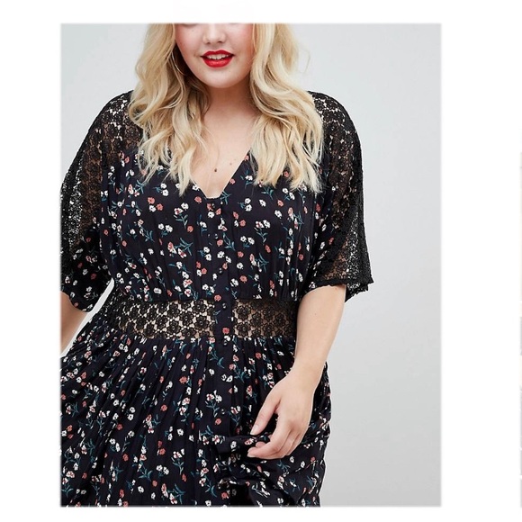 ASOS floral lace dress size 16 - Picture 3 of 10